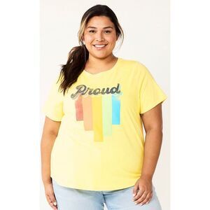 NWT Pride T-shirt Women’s 2X Short Sleeve Tee Yellow Rainbow NWT Sonoma